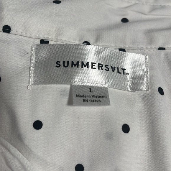NWT Summersalt Button Up Polka Dot Boyfriend Oversized Shirt, Size Large - Picture 5 of 5